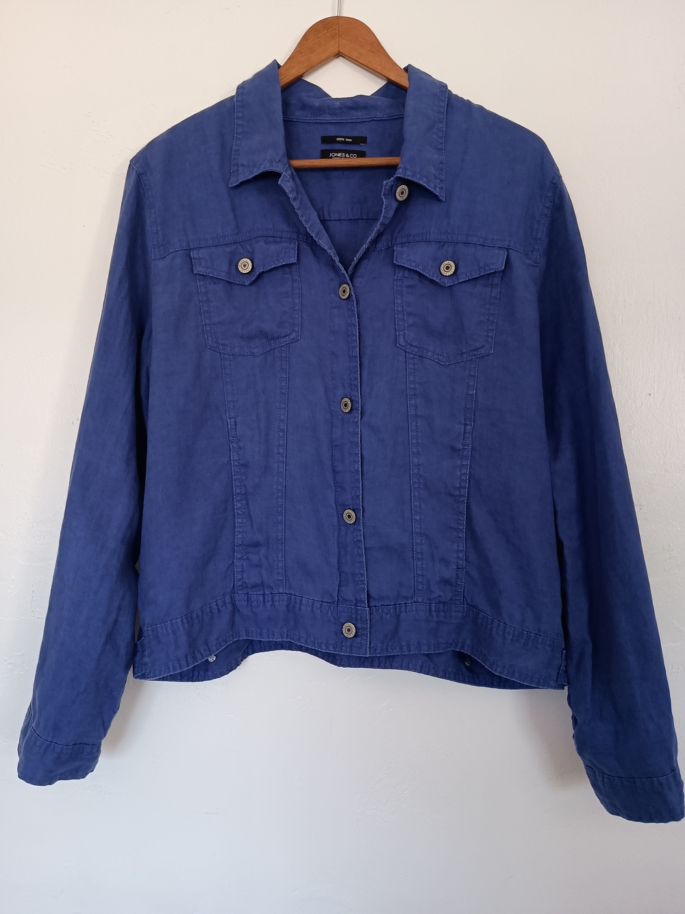 Jones New York 100% Linen Button Front Jacket